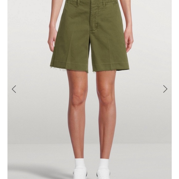 FRAME Trouser Shorts - Size 28 - Olive Green - Picture 6 of 6
